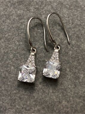 Ryze Sterling Silver White Frost CZ Drop Earrings